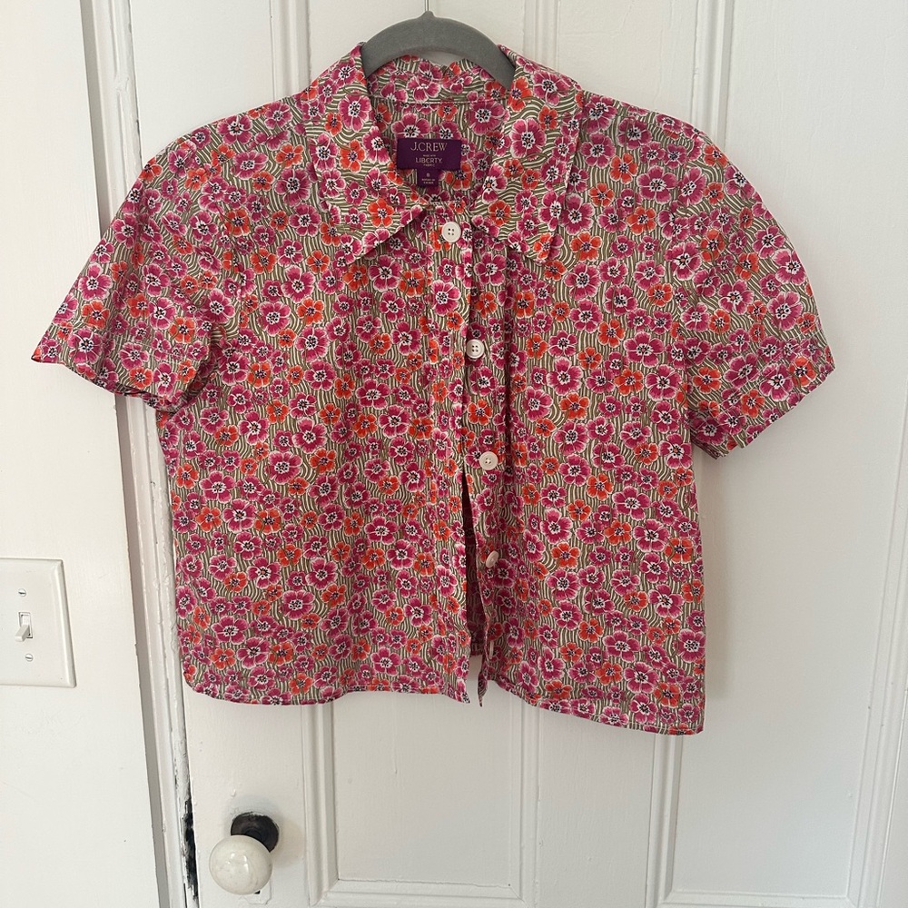 JCrew Liberty cropped gamine shirt